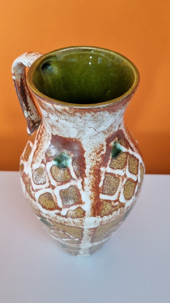 retro vintage vaas Jasba Keramiek West Germany 70s, 30 cm, Zo goed als nieuw, Steen/keramiek, Meerkleurig