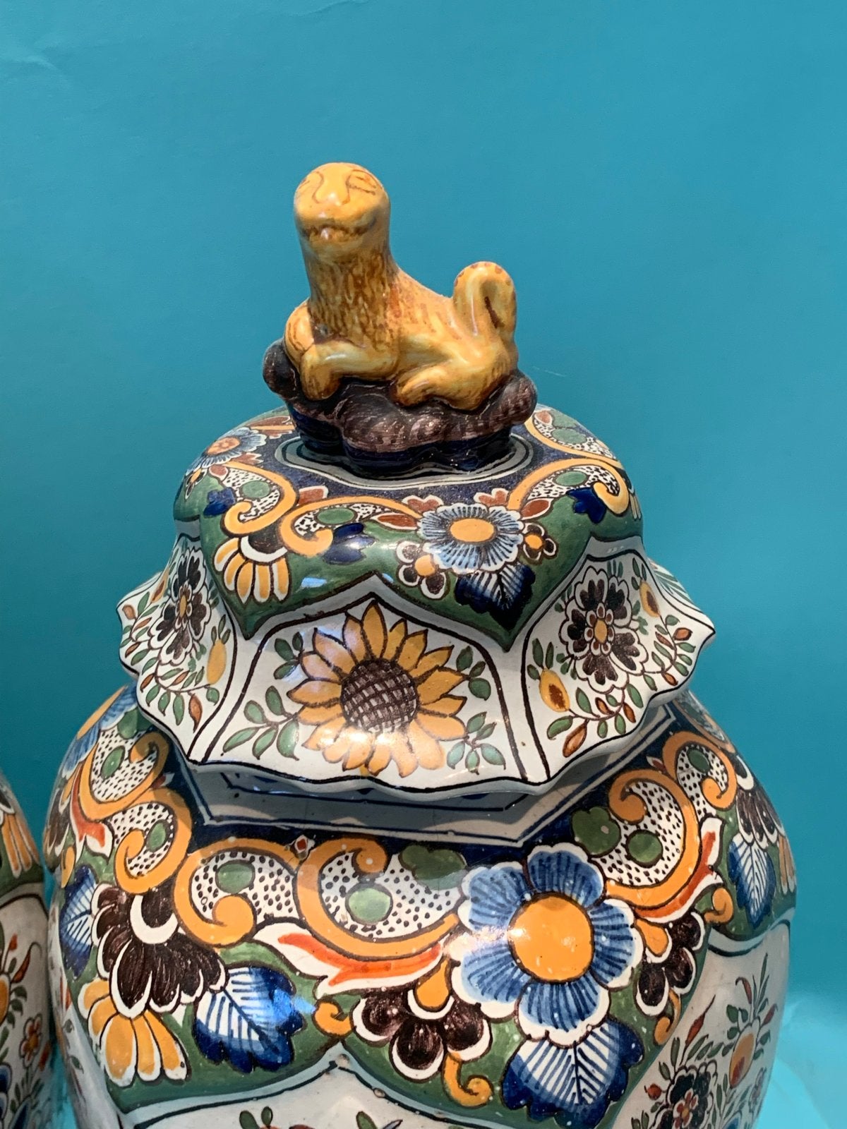 Antieke Makkum Tichelaar Chinoiserie Vazen - Set van 3, Antiek en Kunst, Ophalen of Verzenden