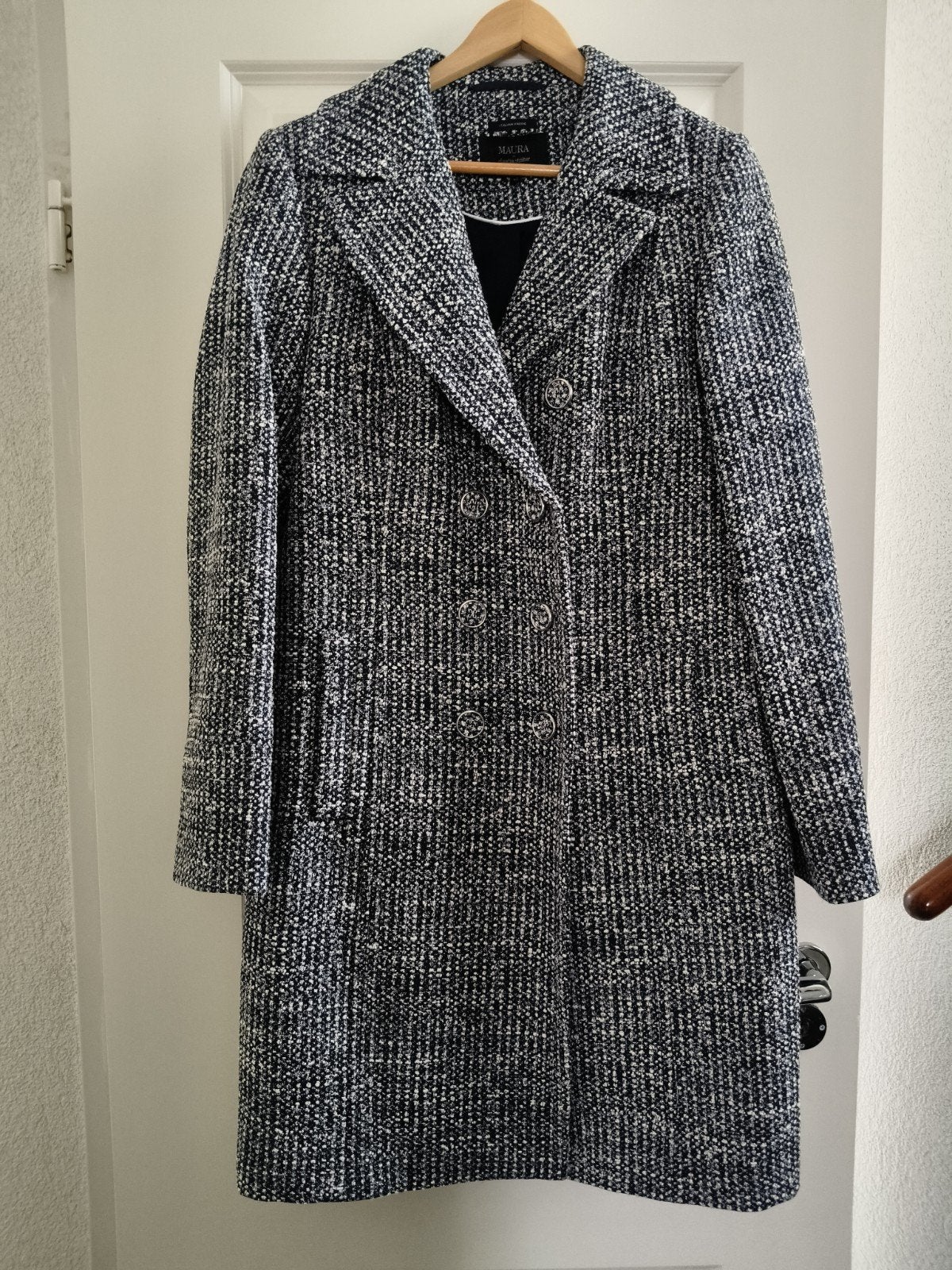 Nieuwe Blauwe dames tweed jas van het merk Maura., Maura, Ophalen of Verzenden, Nieuw, Blauw