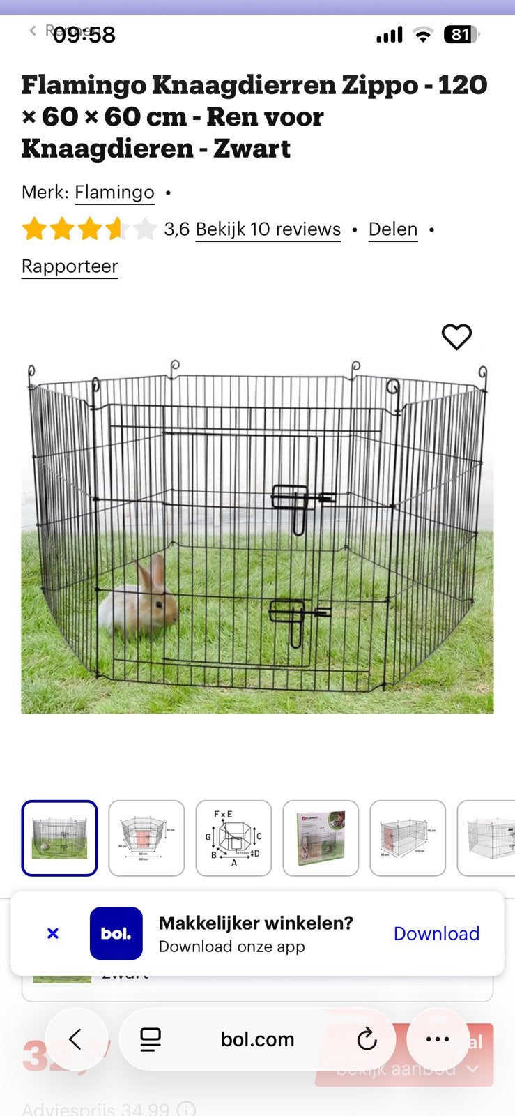 Konijnen ren, Dieren en Toebehoren, Knaagdieren en Konijnen | Hokken en Kooien, 110 cm of meer, Zo goed als nieuw, Ren, Ophalen