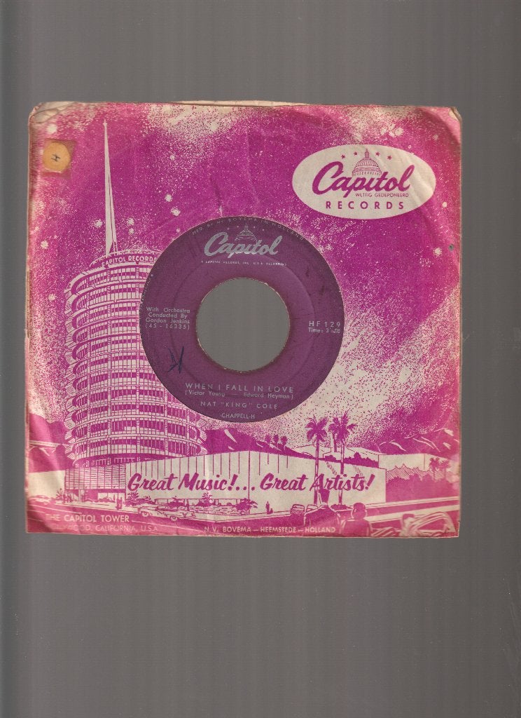 NAT  ''KING''  COLE  --  WHEN  I  FALL  IN  LOVE, Gebruikt, Verzenden, Originele persing, 7 inch