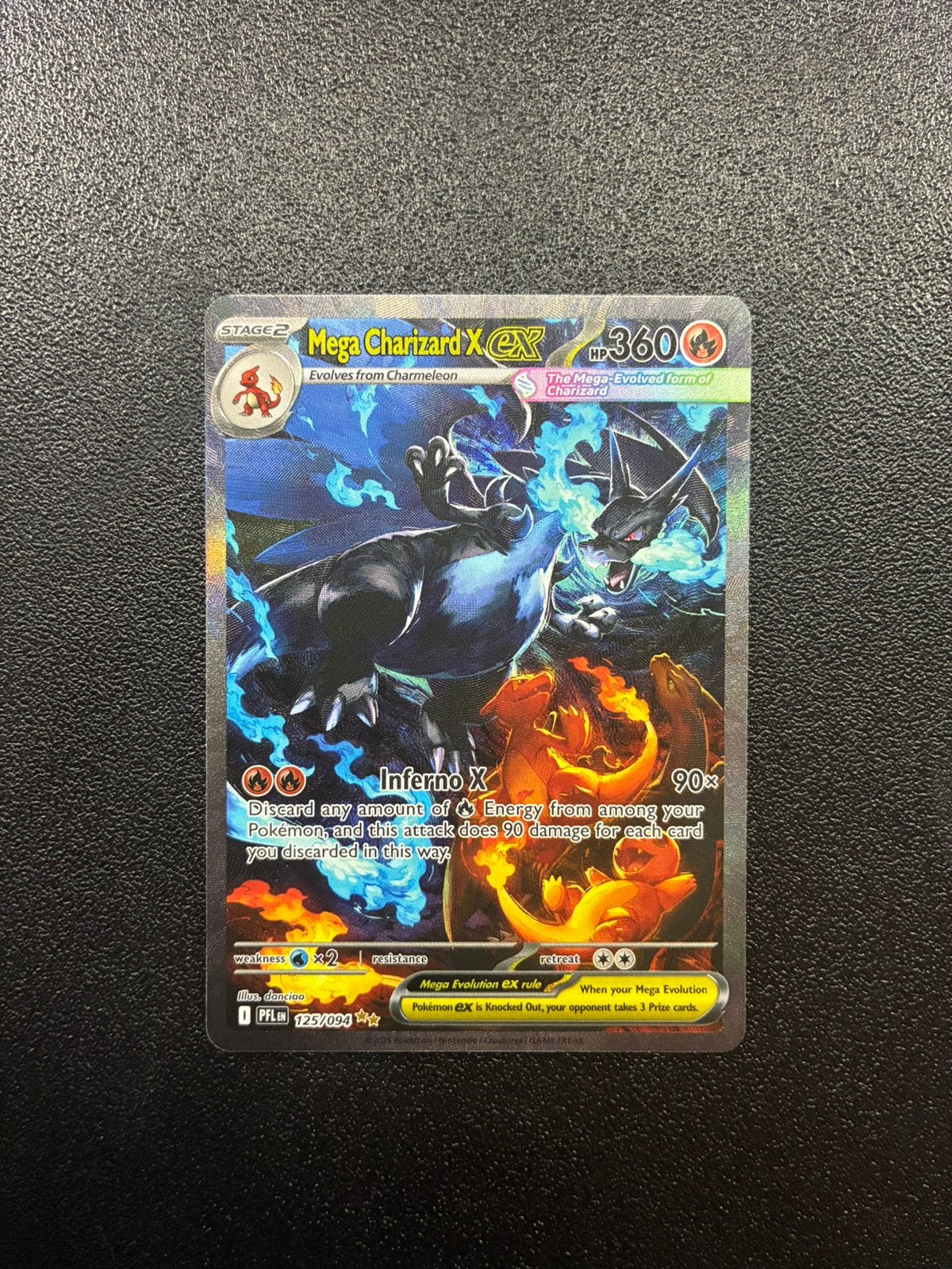 Mega Charizard 125/094  – PSA 10 Kandidaat, Hobby en Vrije tijd, Ophalen of Verzenden, Zo goed als nieuw, Losse kaart, Foil