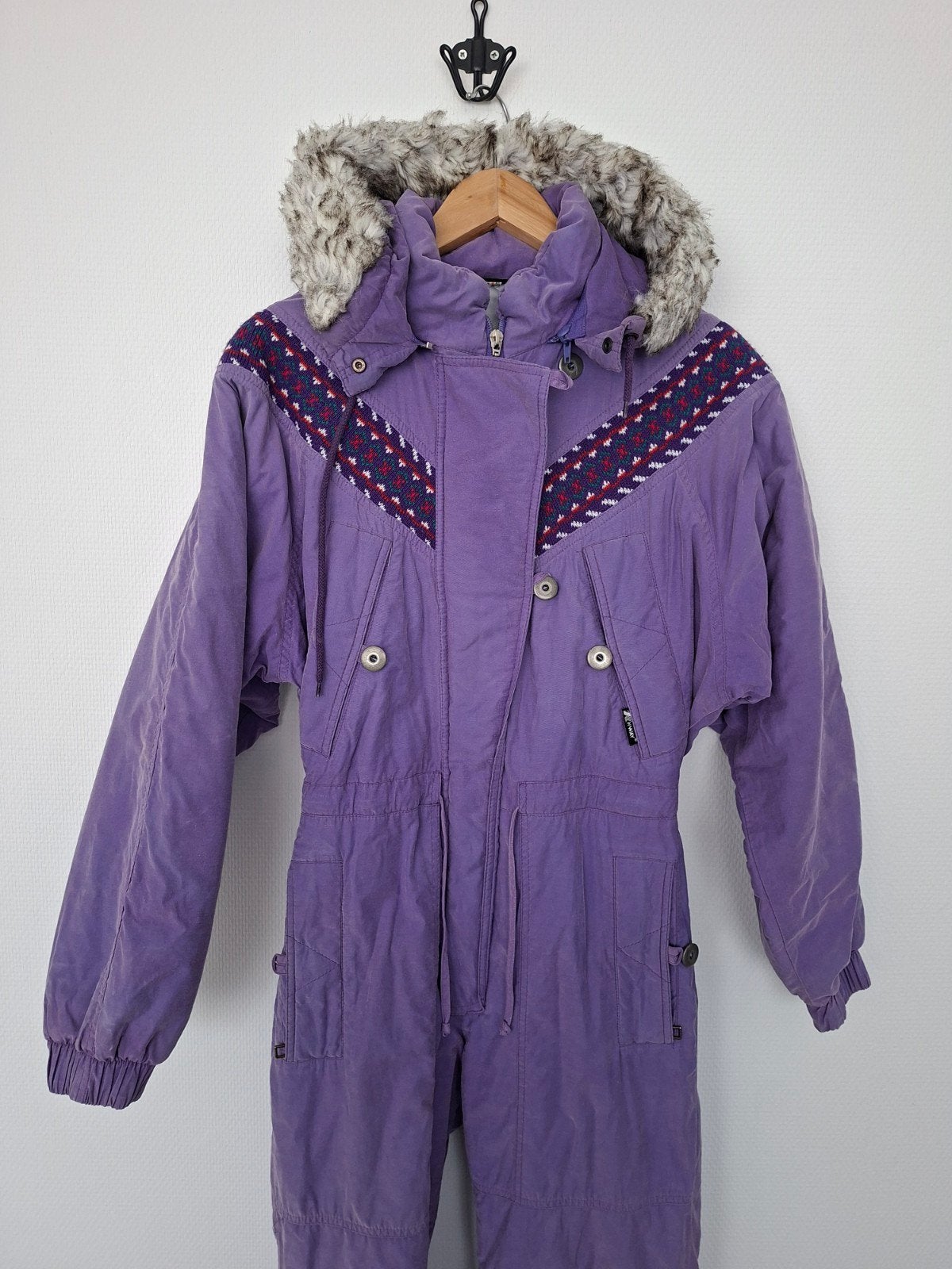 vintage skipak 34/36 retro fout après-ski carnaval klunen, Ophalen of Verzenden, 100 tot 140 cm, Overige typen, Overige merken