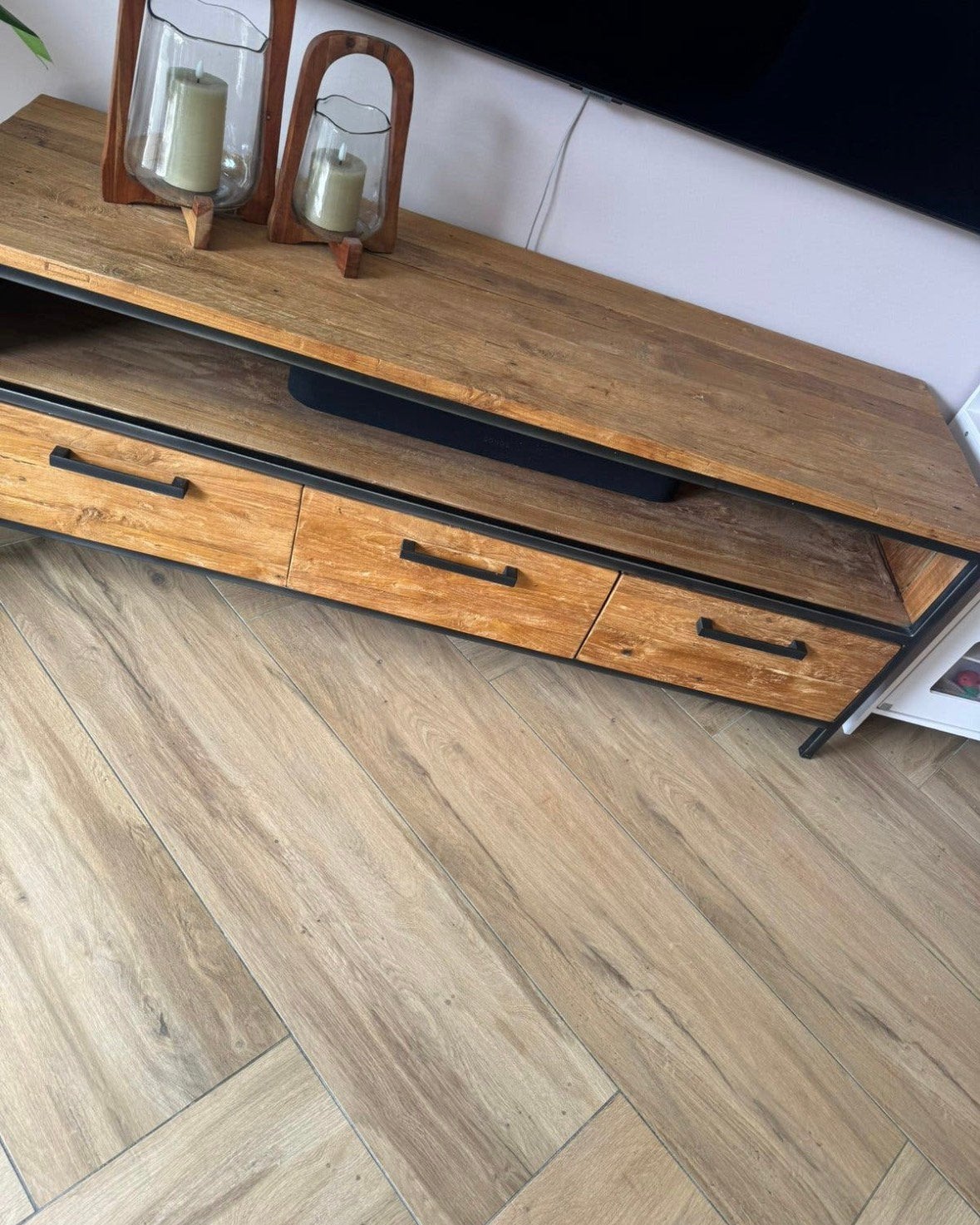 Pronto wonen tv meubel, Ophalen, 100 tot 150 cm, Teakhout, Zo goed als nieuw