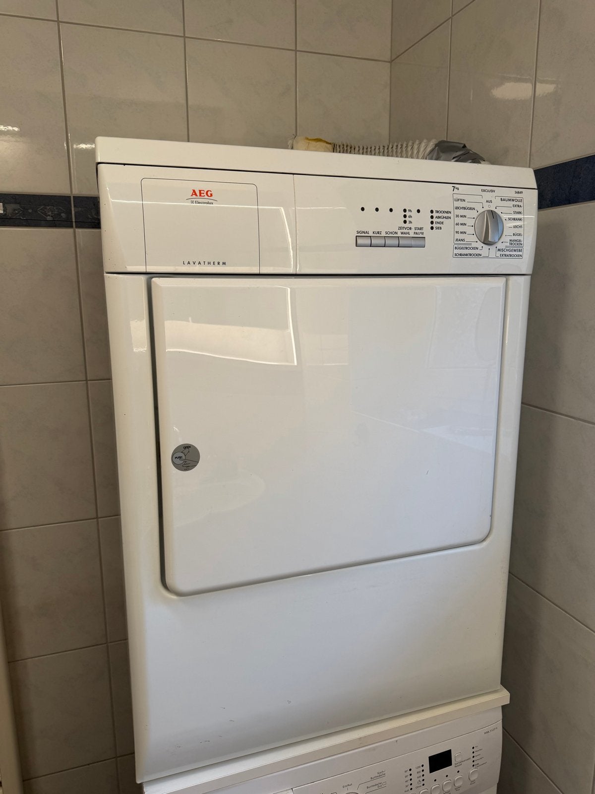 AEG Lavatherm condensdroger, Ophalen, 6 tot 8 kg, Gebruikt, Voorlader
