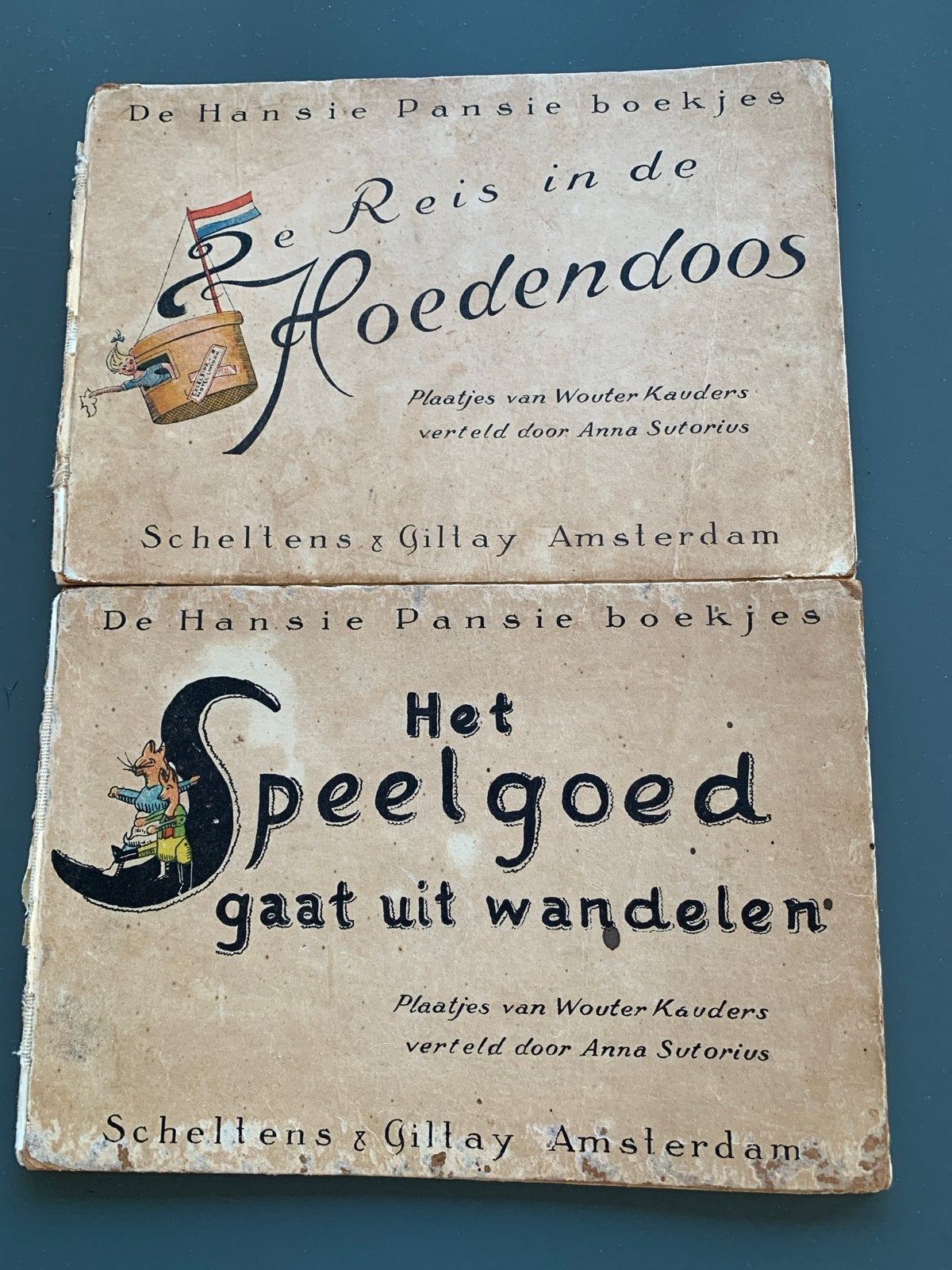 De Hansie Pansie boekjes: Reis in de Hoedendoos & Het Speelg, Ophalen of Verzenden, Gelezen, Sprookjes