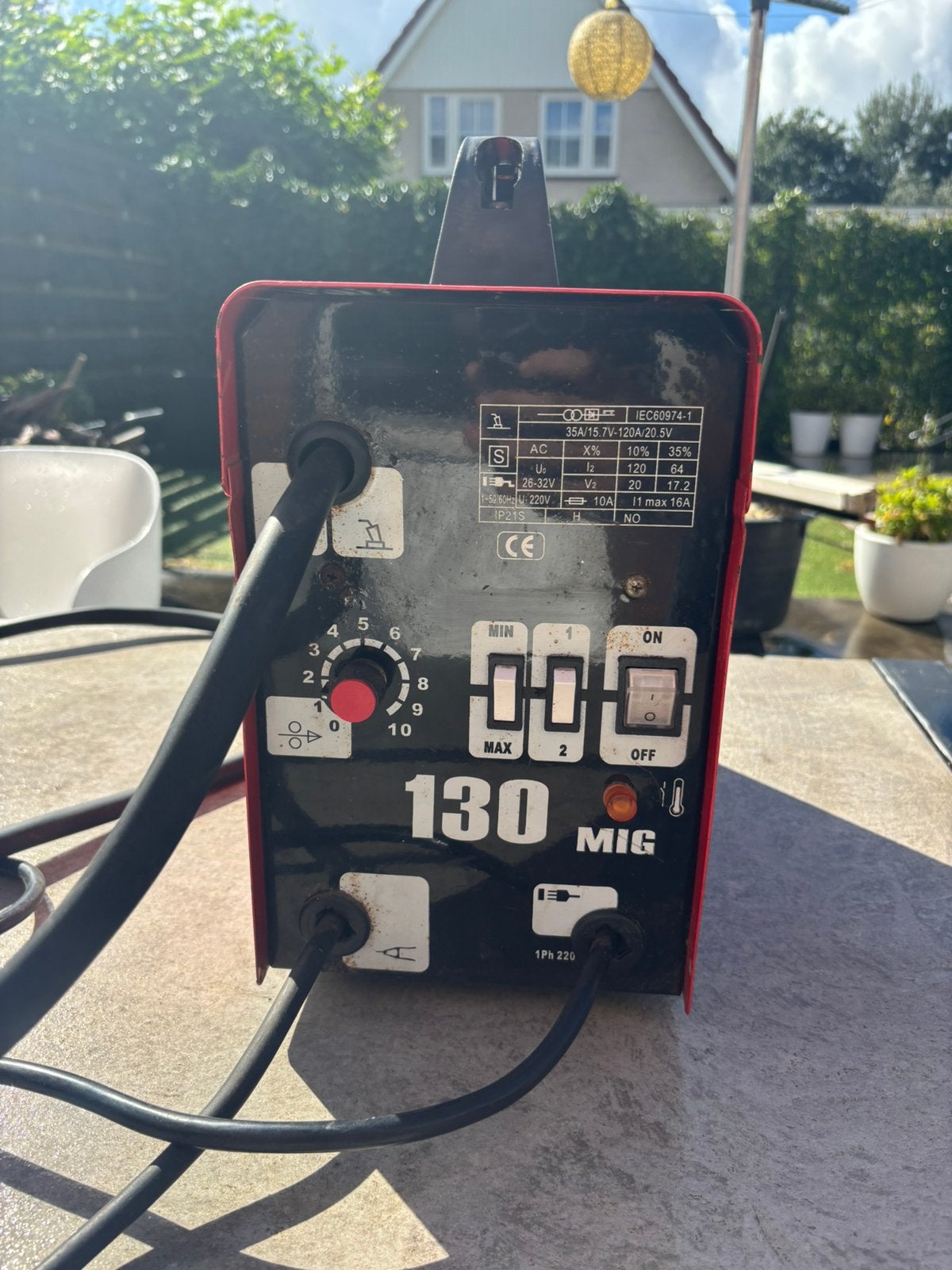 MIG lasapparaat 130 – 230V – compleet, Doe-het-zelf en Verbouw, Ophalen, Zo goed als nieuw, Minder dan 150 ampère, Co2