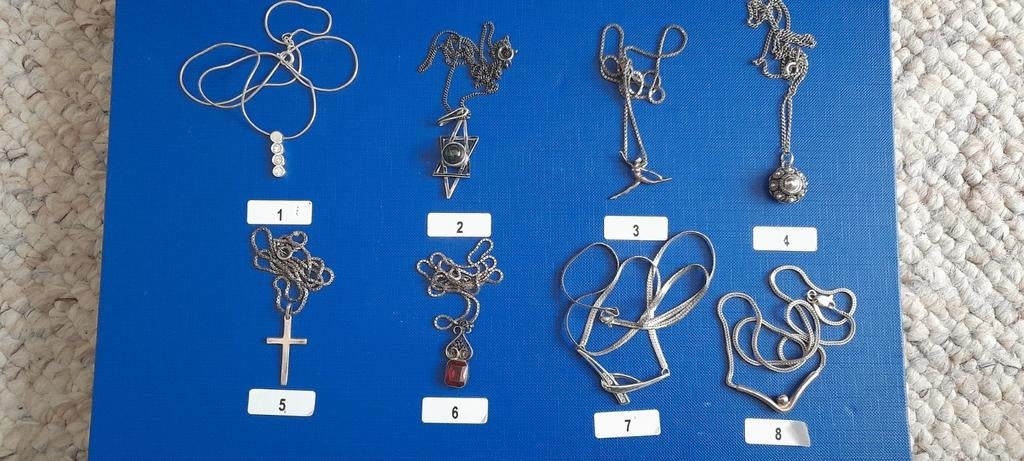 Zilveren ketting met hanger gebruikt., Ophalen of Verzenden, Gebruikt, Zilver, Zilver