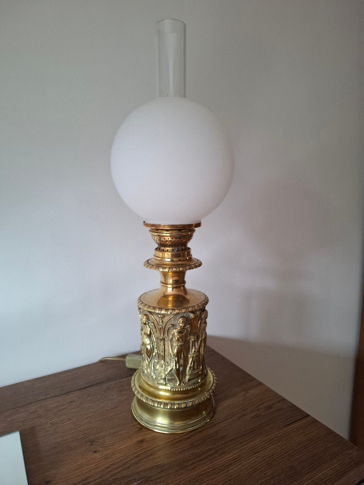 Prachtige electrisch gemaakte olielamp, Ophalen of Verzenden