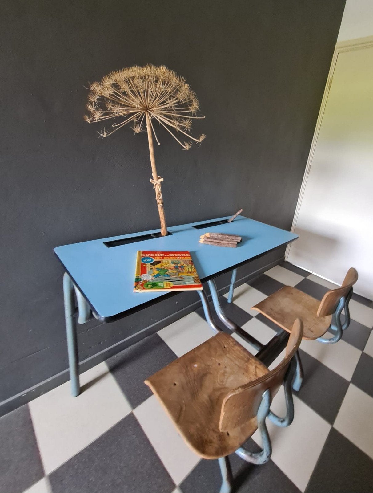 Vintage schoolsetje, Ophalen, Gebruikt, Tafel(s) en Stoel(en)