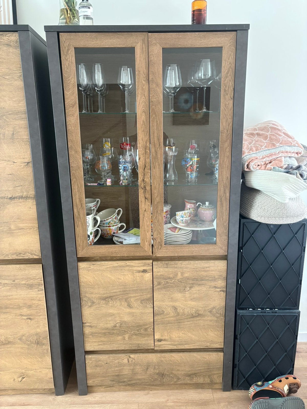 Meubella monaco Vitrine kast, Ophalen, Gebruikt, Met deur(en), 50 tot 100 cm