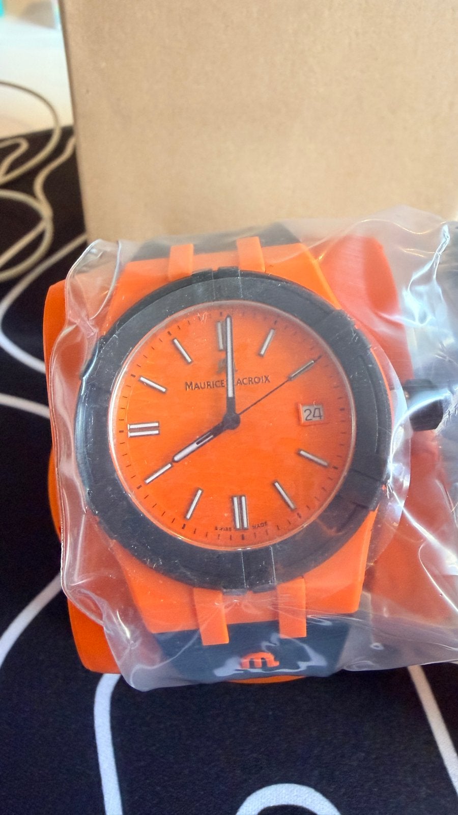Maurice Lacroix Aikon Tide Orange Edition + beker & zakje, Overige merken, Kunststof, Polshorloge, Nieuw