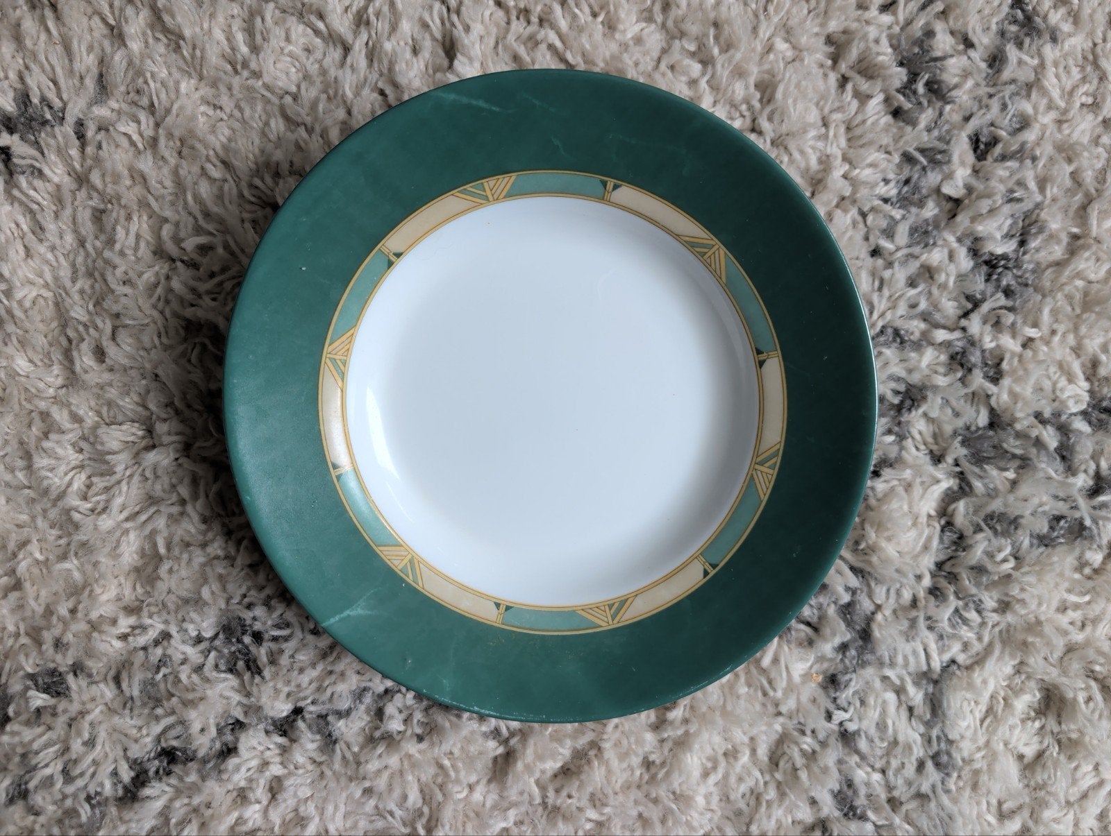 Arcopal France Bord Groen Vintage Servies 14st, Gebruikt, Overige merken, Vintage, Ophalen of Verzenden