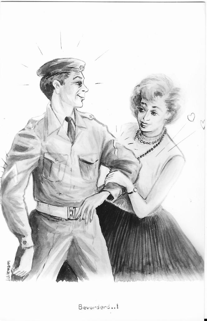 Militair, soldaat, humor, vrouw, Verzamelen, Verzenden, 1980 tot heden, Ongelopen, Gelderland