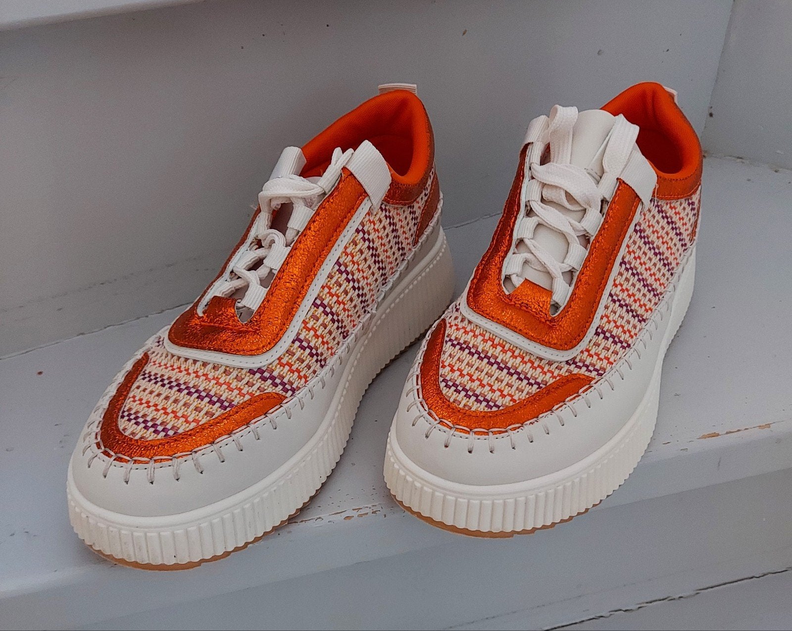 NIEUW  oranje bling bling sneakers maat 39, Nieuw, Oranje, Ophalen of Verzenden, Sneakers of Gympen