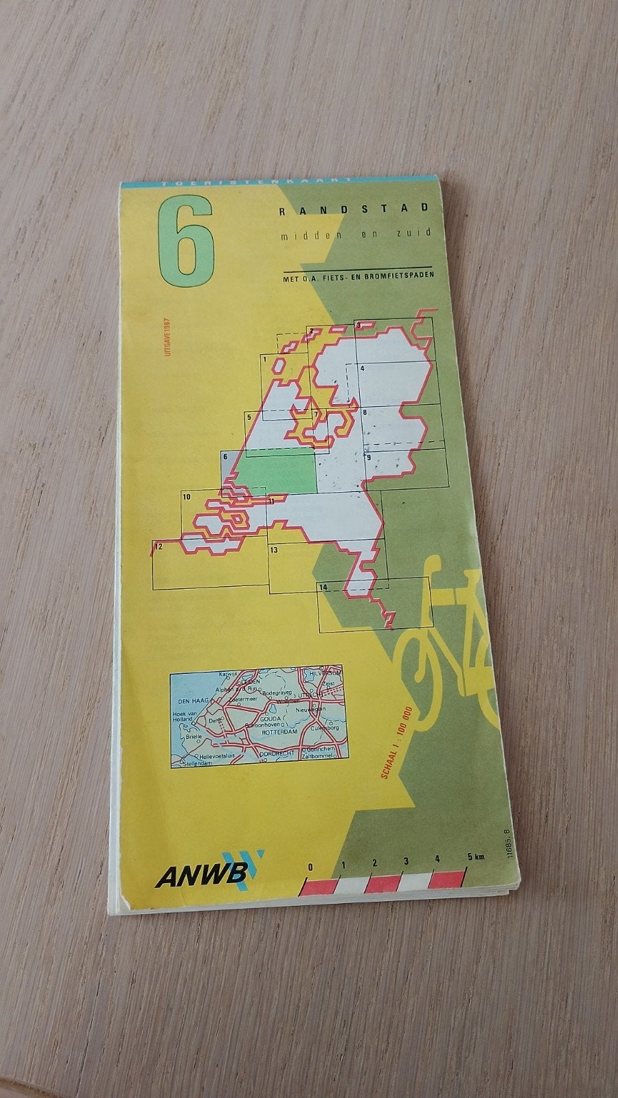 ANWB Randstad midden en zuid, Gelezen, Ophalen of Verzenden, Landkaart, 1800 tot 2000