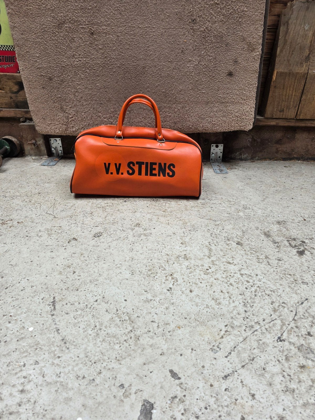 vintage  vv stiens voetbal tas, Ophalen of Verzenden, Gebruikt, 30 cm of meer, Minder dan 35 cm