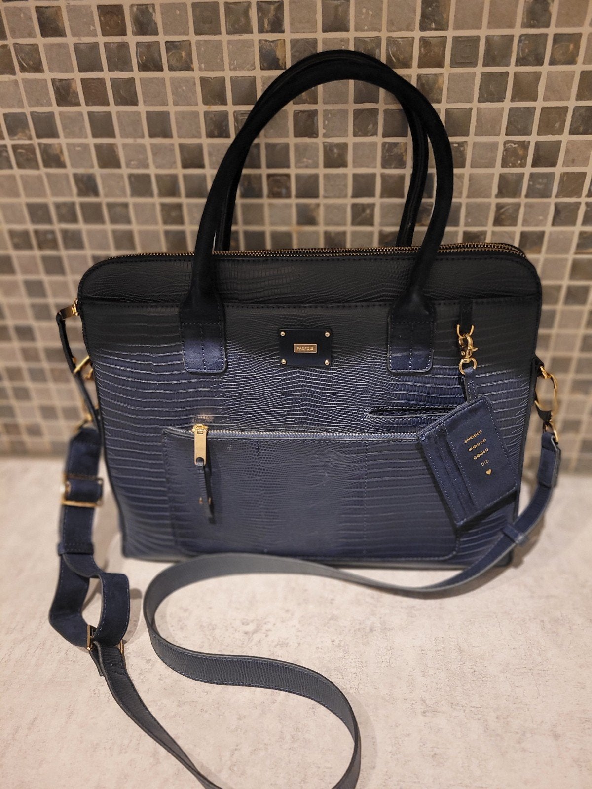 Parfois laptoptas / werktas 15.6 inch – Donkerblauw, Gevoerd laptopvak, Gebruikt, Ophalen of Verzenden, Blauw
