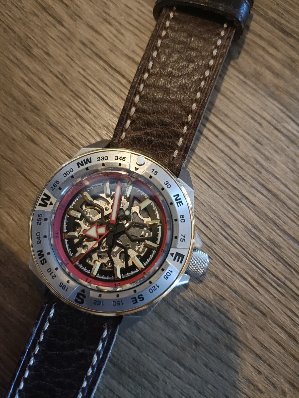 Seiko Sumo Kast Serie Open gewerkt Skeletton Watch Zie Fotos, Gebruikt, Zwart, IOS, Seiko / CIGA Design Falcon