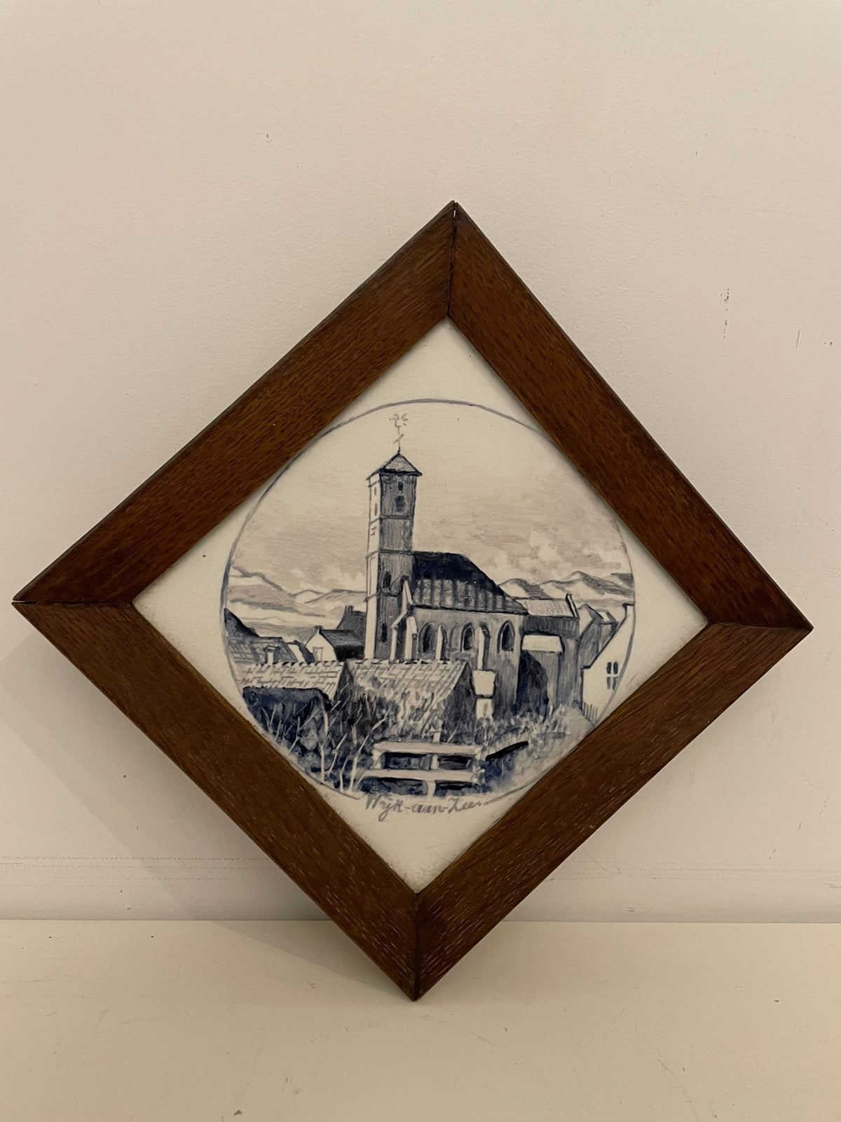 Ingelijste 8-inch herdenkingstegel Wijk aan Zee - 50’s-60’s, Antiek en Kunst, Ophalen of Verzenden