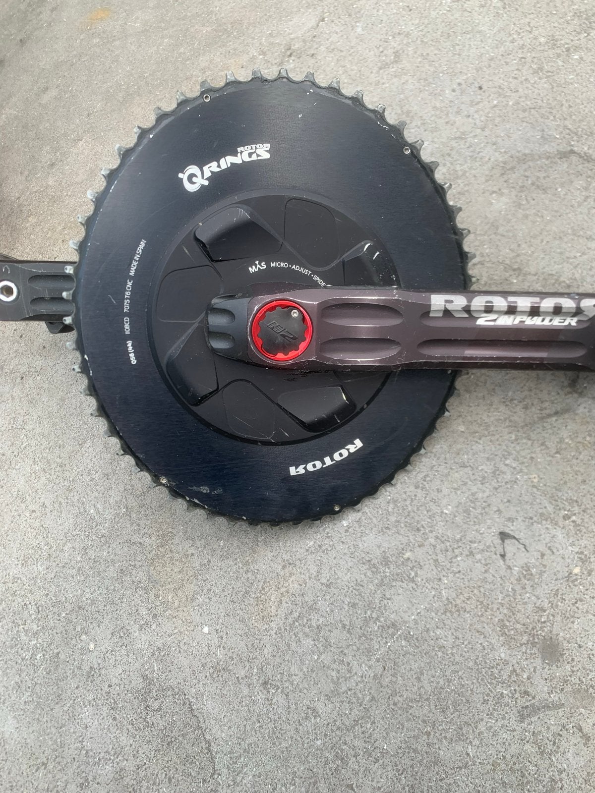 Rotor 2INpower Crankstel, Crankstel of Pedalen, Gebruikt, Ophalen of Verzenden, Aluminium