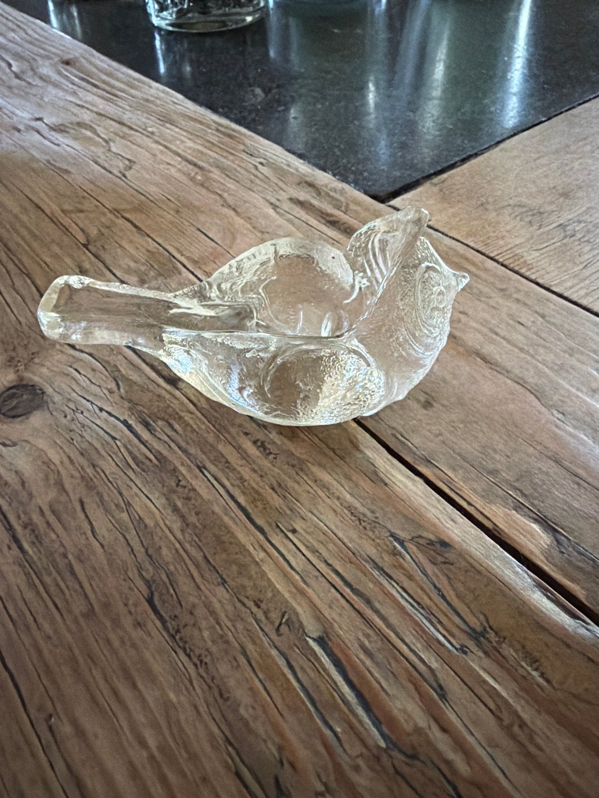 Glazen kaarsenstandaard vogel - decoratief en uniek, Gebruikt, Overige merken, Ophalen of Verzenden, Glas