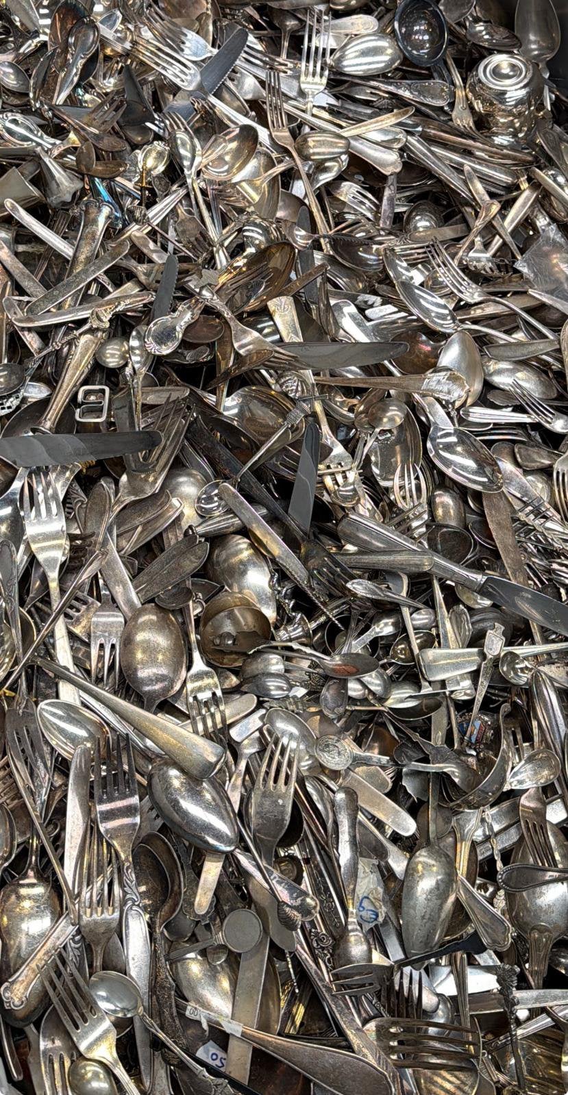 verzilverd bestek zilver  bestek verzilverde voorwerpen, Antiek en Kunst, Ophalen of Verzenden, Zilver