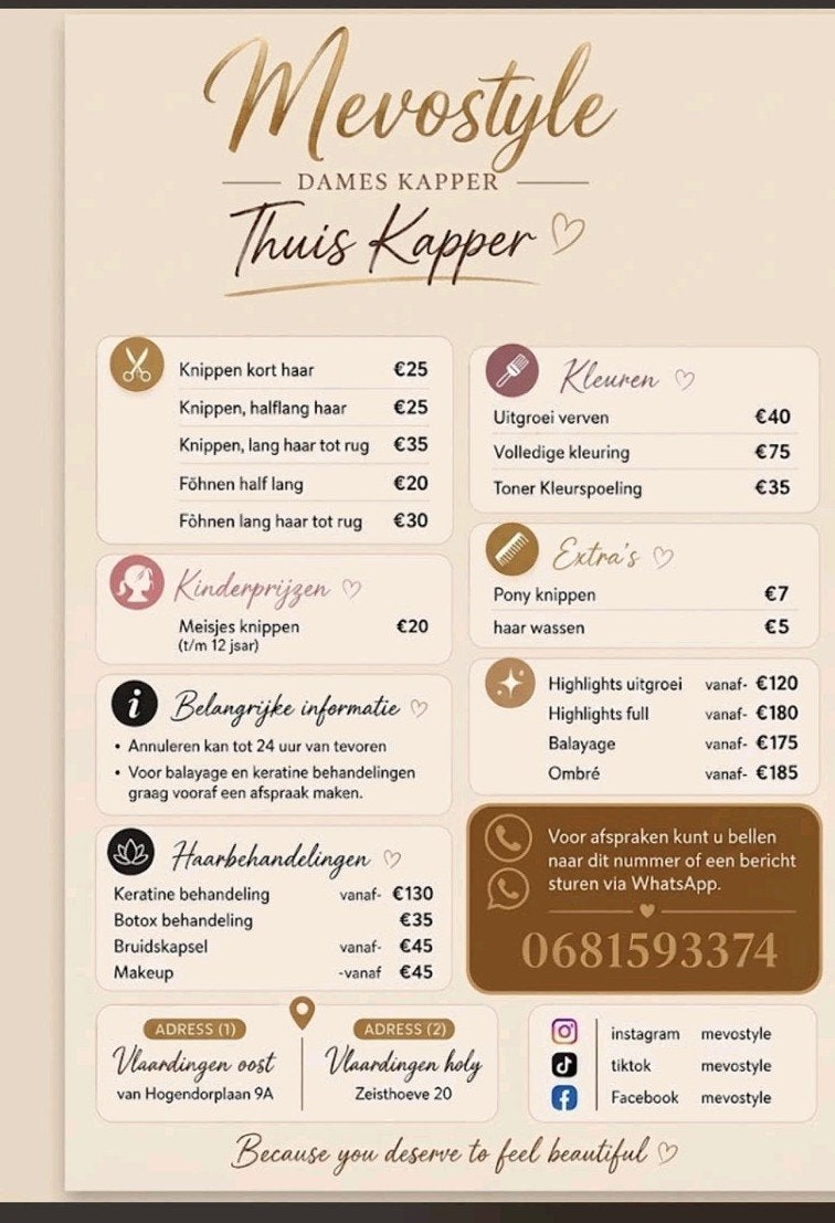 thuis kapper & Dames kapper Aleen vrouwen