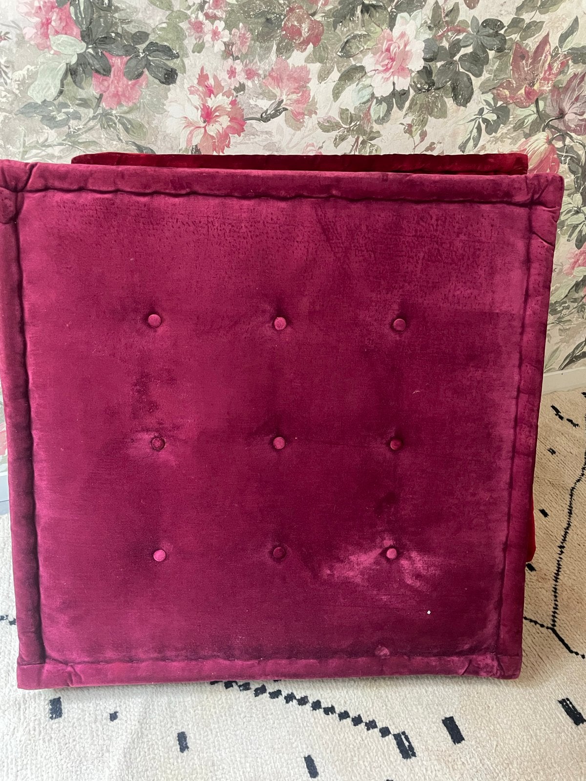 Roche Bobois Mah Jong Modulaire Zitkussens - Rood/Paars Velo, Gebruikt, Minder dan 75 cm, Tweepersoons, Ophalen of Verzenden