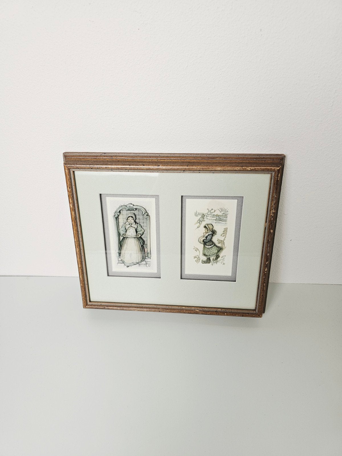 Vintage ingelijste Anton Pieck prenten: Hollandse taferelen, Ophalen of Verzenden, Print/reproductie, Achter glas