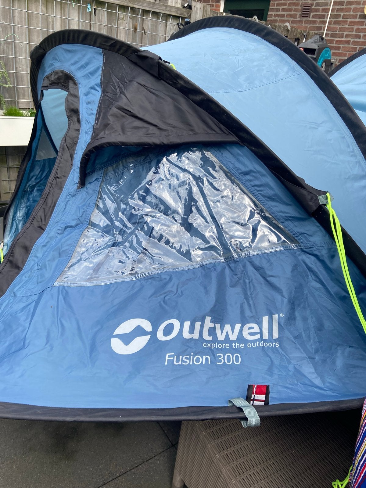 Outwell Fusion 300 pop-up tent - Blauw, Caravans en Kamperen, Ophalen of Verzenden, Gebruikt, Tot en met 3