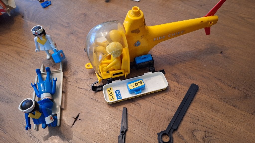 Playmobil Helicopter en poppetjes jaren 70!, Ophalen of Verzenden, Gebruikt