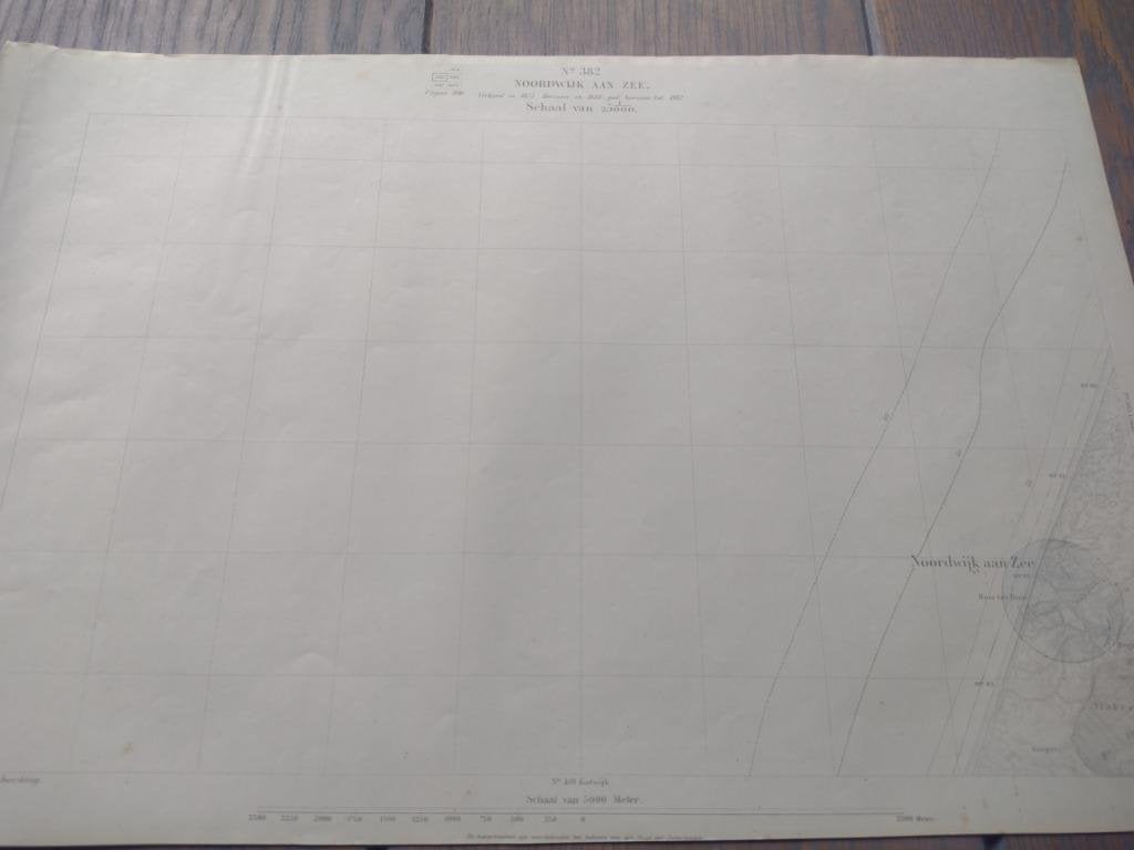 382 / Noordwijk aan Zee Vinkeveld Plattegrond 1916, Antiek en Kunst, Kunst | Litho's en Zeefdrukken, Ophalen of Verzenden
