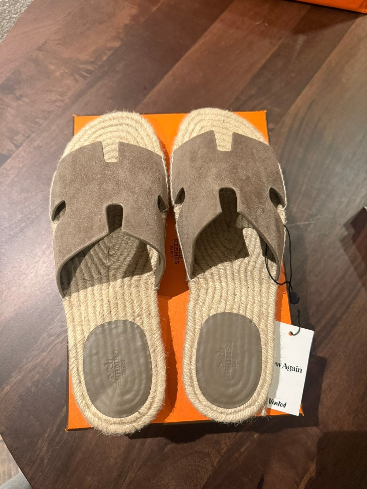 Antigua Hermes espadrilles 44, Sandalen, Bruin, Nieuw, Ophalen of Verzenden