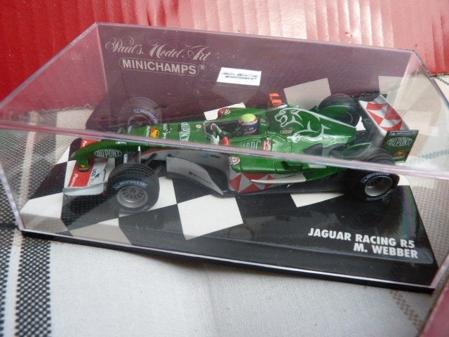 MINICHAMPS 1:43 JAGUAR RACING R5 - MARK WEBBER (SUPERSCHAARS, Ophalen of Verzenden, Zo goed als nieuw, Auto, MiniChamps