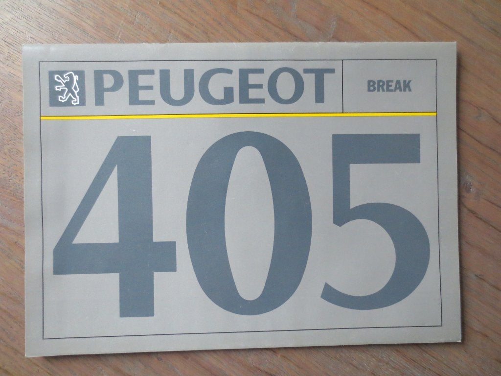 Autofolder:Folder Peugeot 405 Break. Folder is nieuw uit1992, Ophalen of Verzenden, Nieuw, Peugeot