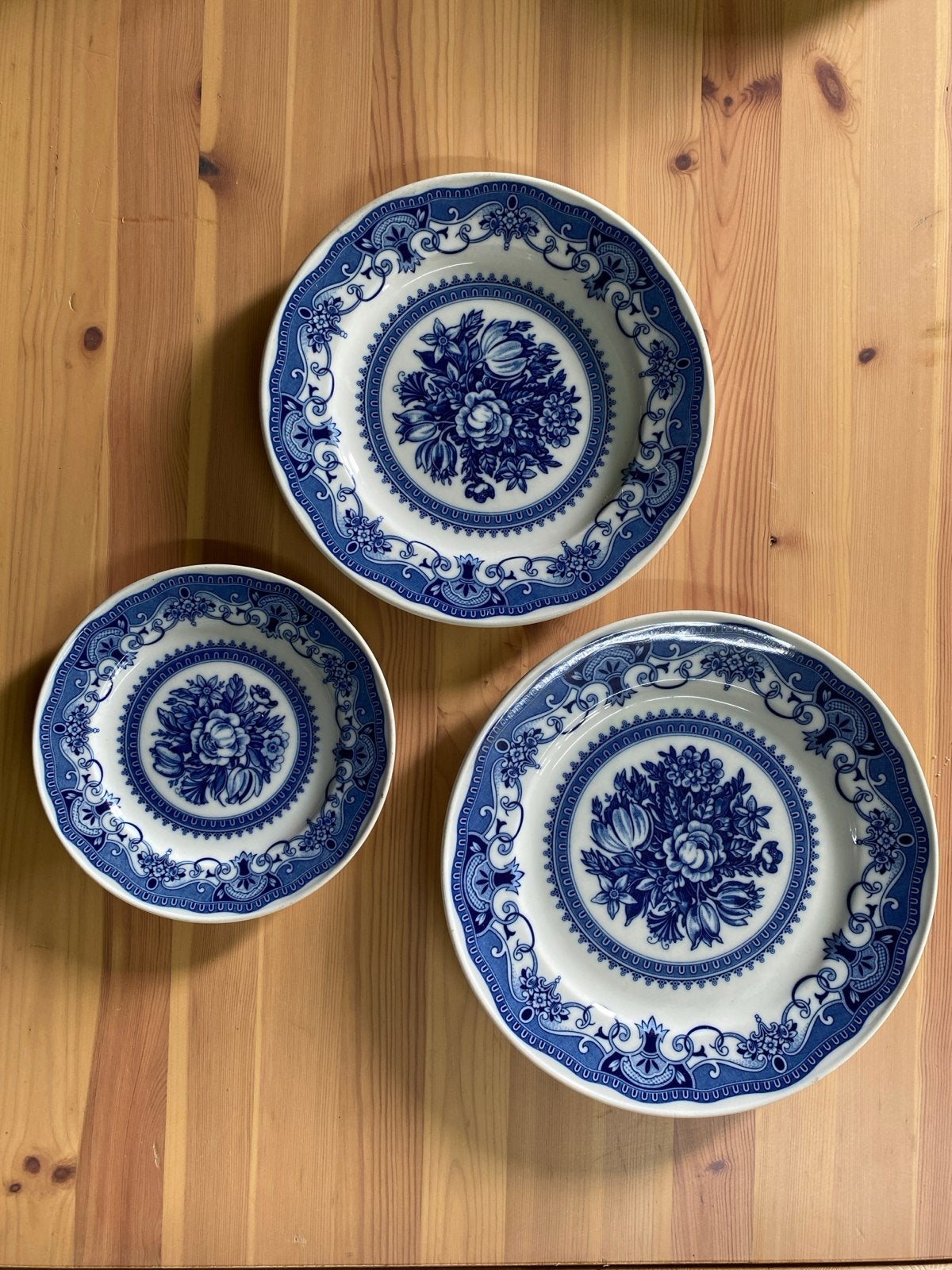 Hutschenreuther Servies - Blauw Bloemmotief, Gebruikt, Overige merken, Vintage, Ophalen of Verzenden