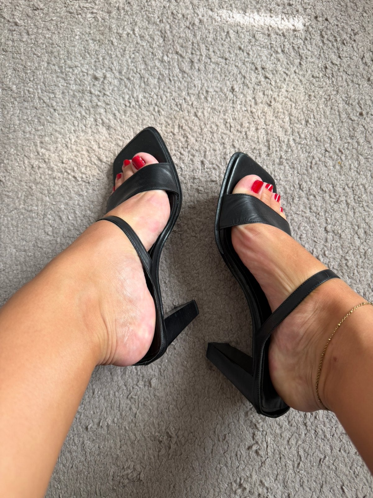 Calvin Klein Vintage Y2K leren hakken sandalen zwart Maat 36, Zwart, Zo goed als nieuw, Sandalen of Muiltjes, Ophalen of Verzenden