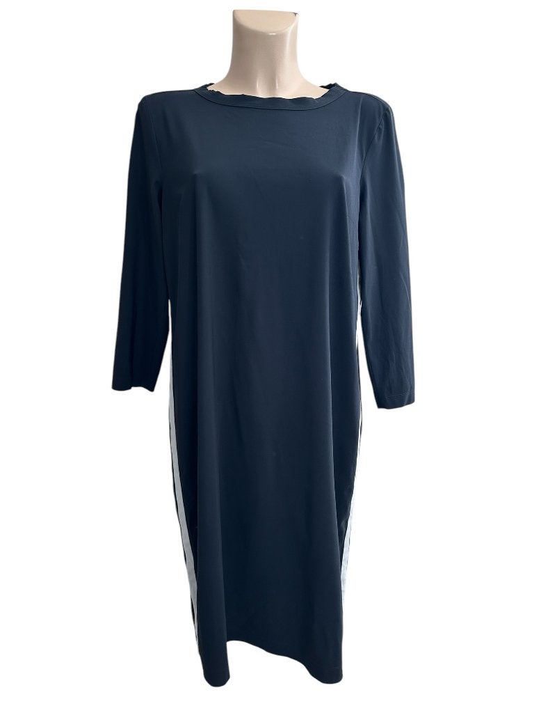 Zenggi jurk L, Kleding | Dames, Jurken, Zo goed als nieuw, Maat 38/40 (M), Blauw, Onder de knie, Verzenden