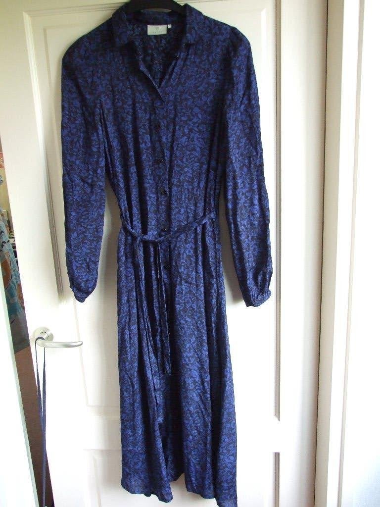 Kaffe zgan blauw zwart gebloemde jurk maat 36, Blauw, Kaffe, Ophalen of Verzenden, Zo goed als nieuw