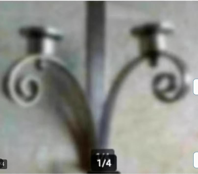 Metalen wand kandelaar Sierstuk, handwerk  Hoogte 61 cm, Ophalen of Verzenden, Zo goed als nieuw, Metaal, Kandelaar
