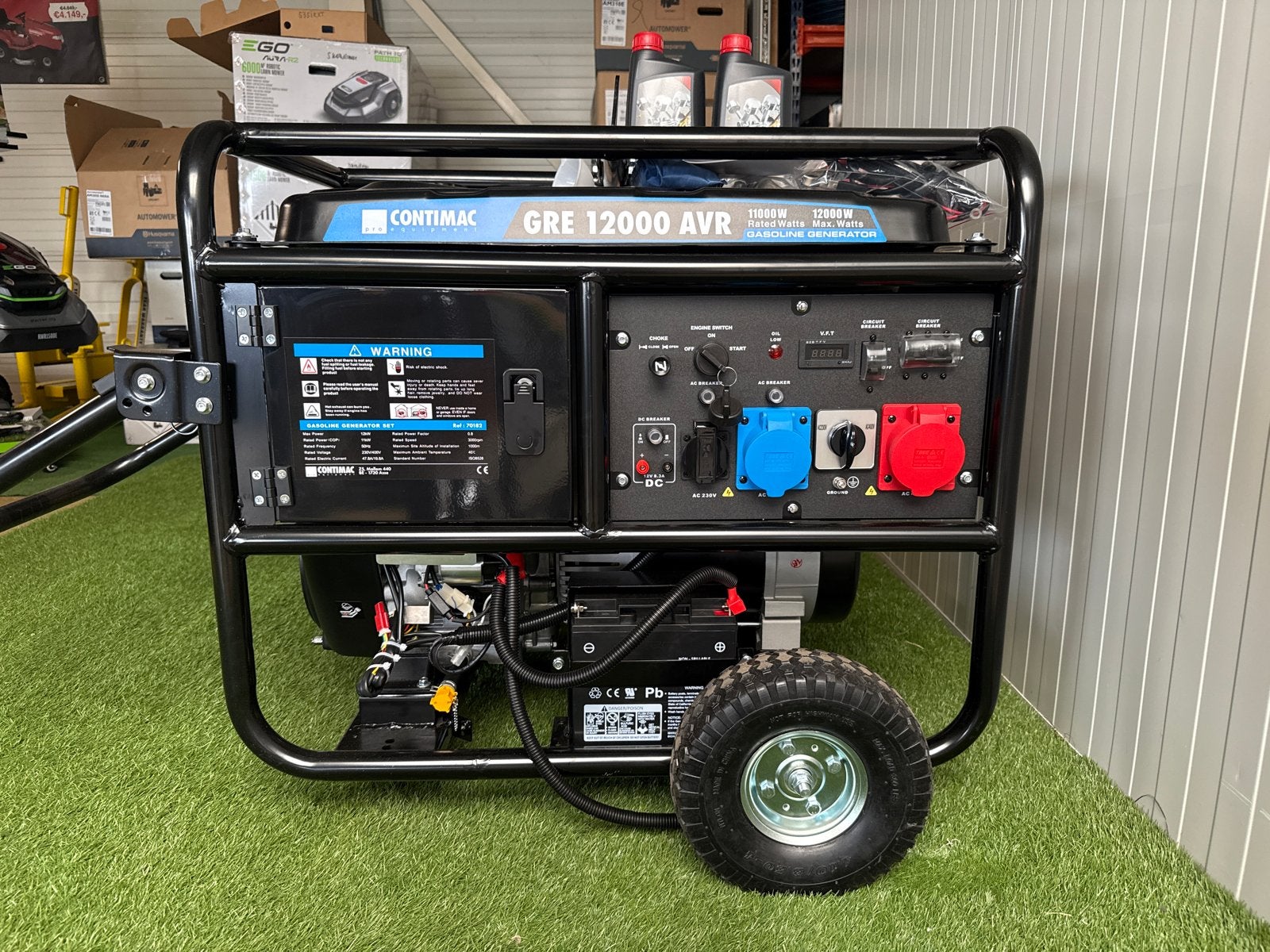 Nieuwe Contimac GRE 12000 AVR Benzine Generator, Doe-het-zelf en Verbouw, Ophalen, Elektrisch startend, Benzine, Contimac