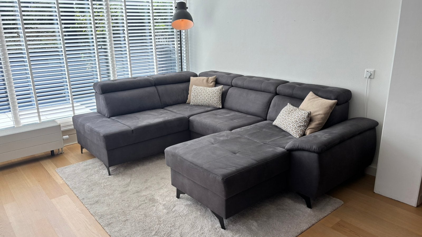 Seats and sofa’s hoekbank u-vorm grijs, nieuwstaat, Ophalen, Zo goed als nieuw, Kunststof, Stijlvol, neutraal, comfortabel