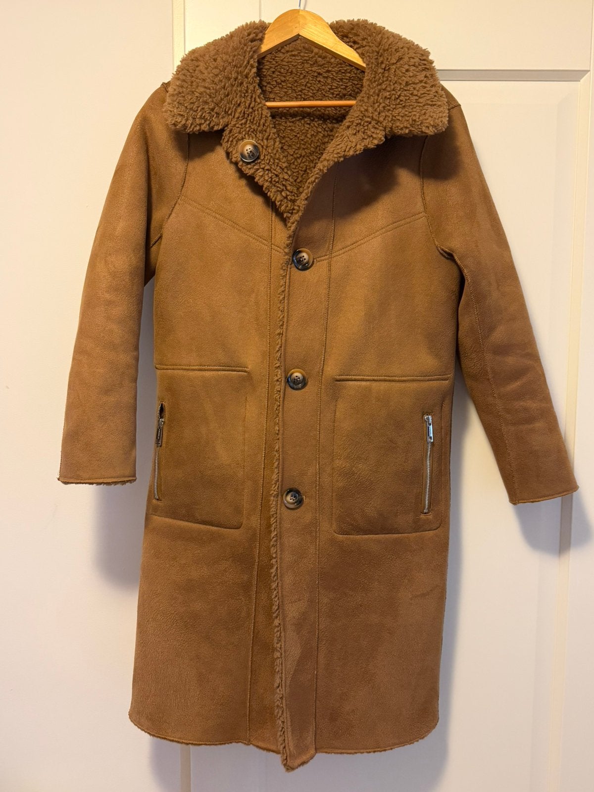 Rino&Pelle Bruine lange jas Maat 40, Kleding | Dames, Ophalen of Verzenden, Zo goed als nieuw, Maat 38/40 (M), Bruin
