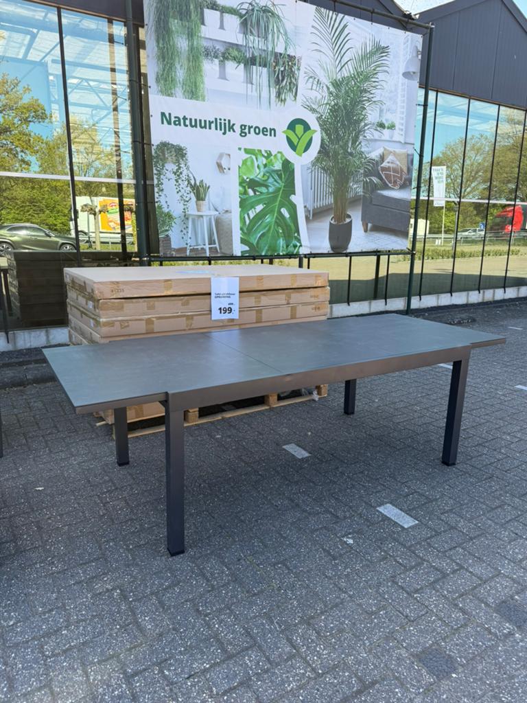 Showmodel tuintafel uitschuifbaar van 180 cm naar 220, Tuin en Terras, Tuintafels, Ophalen, -, -, Nieuw