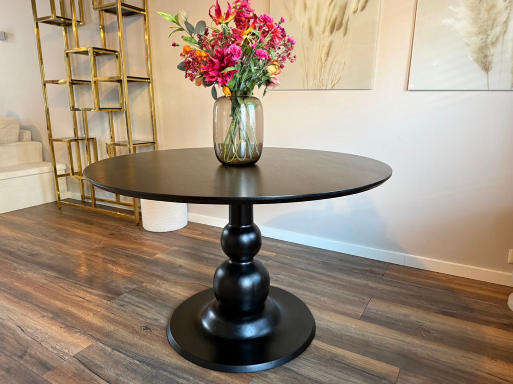 WOOOD Blanco ronde eettafel zwart Ø120 – zo goed als nieuw, Ophalen, Zo goed als nieuw