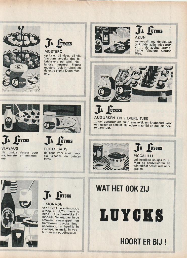 Retro reclame 1966 Luycks limonade voor heerlijke vlaflip, Verzenden, Overige typen