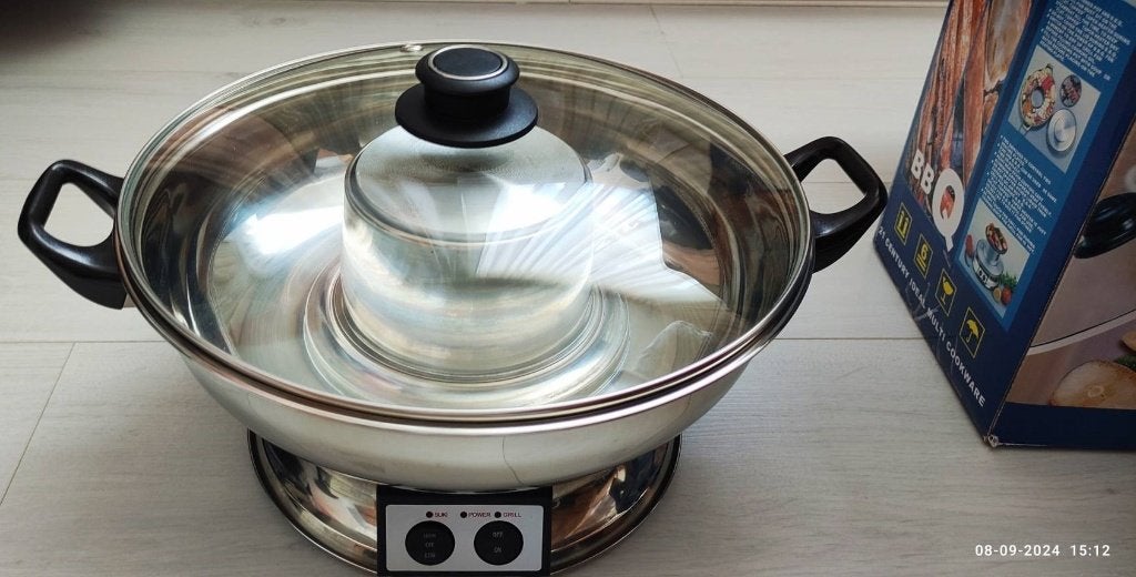 Elektrisch Hotpot met BBQ Barbecue Grill, Met handvatten, Overige typen, Ophalen of Verzenden, Zo goed als nieuw
