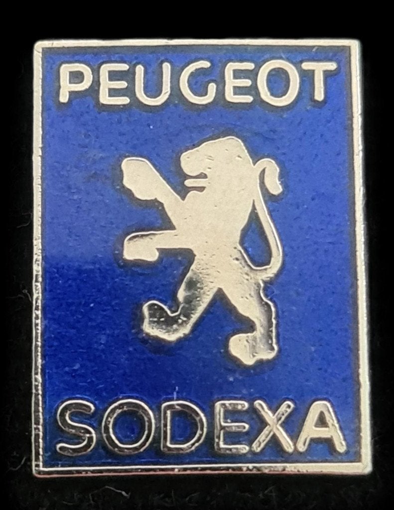 Peugeot Sodexa pin- blauw emaille, Verzamelen, Verzenden, Nieuw, Transport, Speldje of Pin