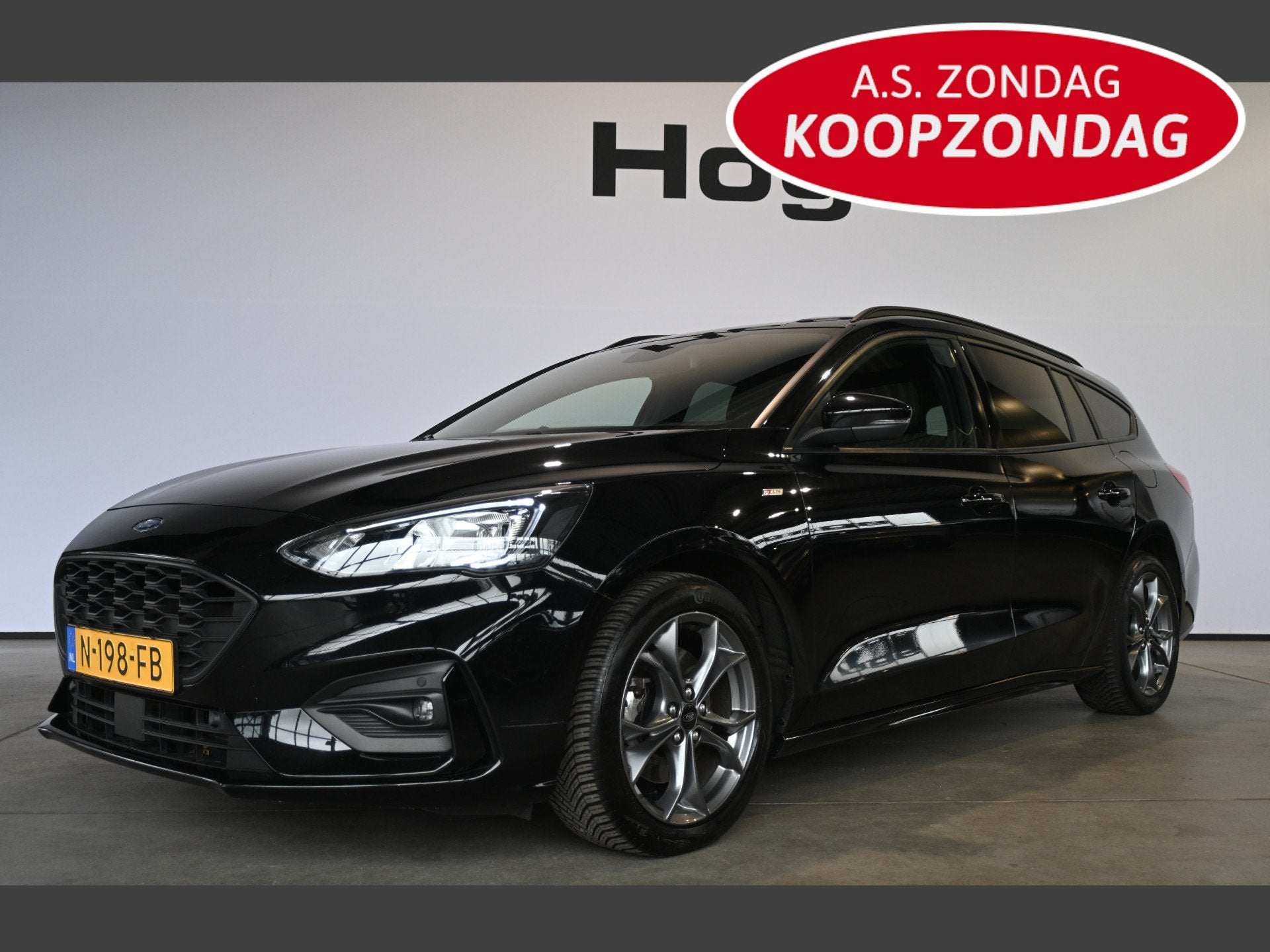 Ford FOCUS Wagon 1.0 EcoBoost ST Line Business Clima Navigat, Stof, Met garantie (alle), Zwart, Origineel Nederlands